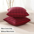 thumbnail image 5 of Red and Black Christmas Gingham Plaid Pillow Covers 16x16 Set of 2, Red Black Winter Holiday Christmas Outdoor Pillows, 16 x 16 Christmas Farmhouse Decor Couch Pillows, 5 of 6