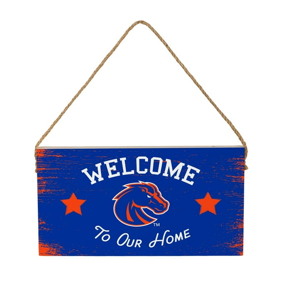 Boise State Broncos 6" x 11" Welcome Home Wood Wall Sign with Rope Hanger
