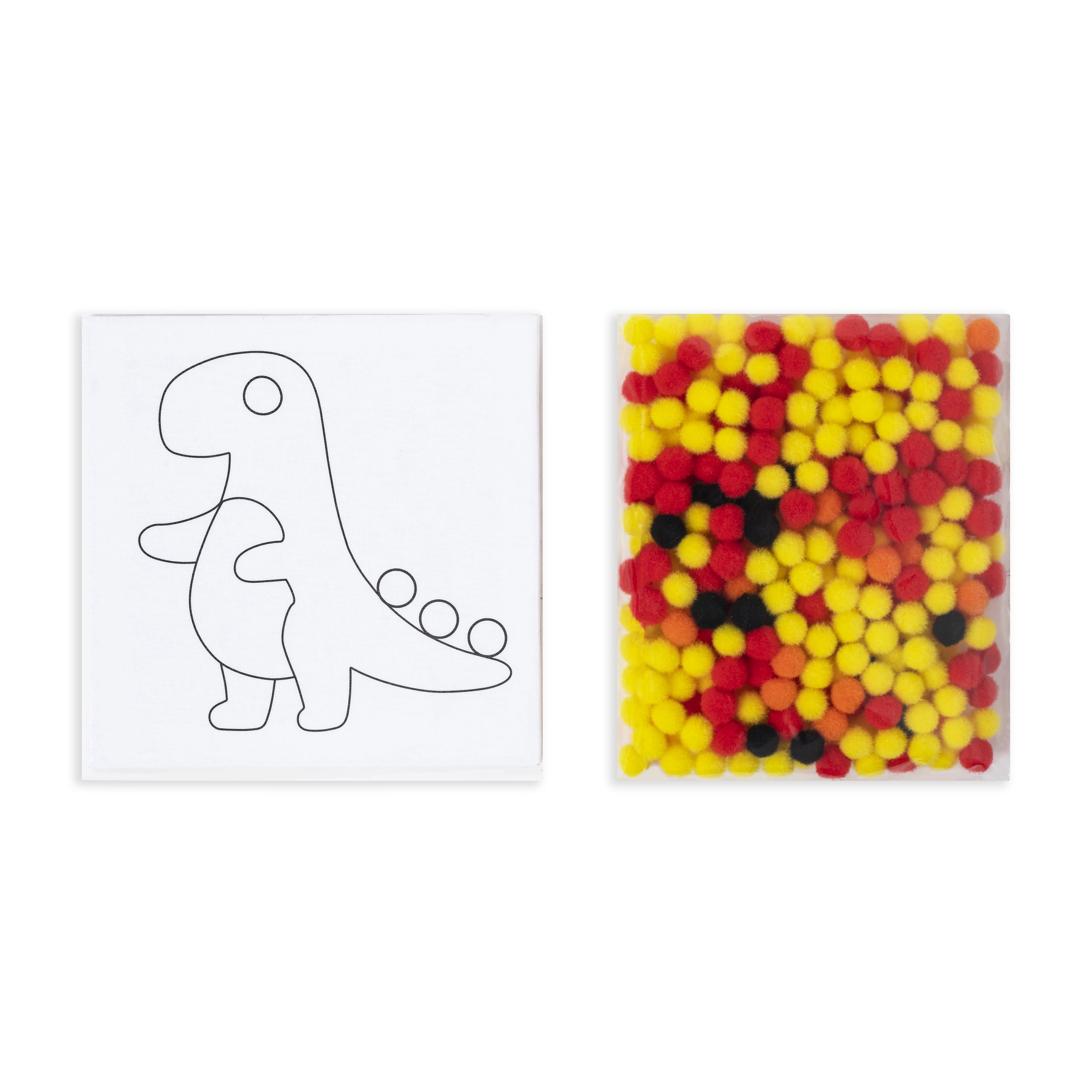 (2 pack) Little Yellow Bicycle Pom Pom Dinosaur Art Kit