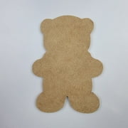 3" Teddy Bear, Unfinished Wood Art Shape by Wooden Craft Cutouts