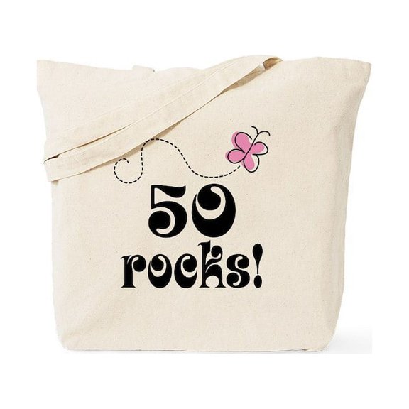 CafePress - Cute 50 Rocks 50Th Birthday Tote Bag - Unisex Canvas Tote Bag, Beige, 1-Piece