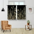 thumbnail image 2 of Flower Leaves Kitchen Curtains - Golden Floral Spring Rustic Plant Botanical Cafe Farmhouse Small Short Curtains for Bathroom RV Rod Pocket Window Drapes 24 Inch Length 2 Panels Set, 2 of 5