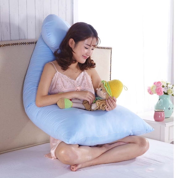 BESTOYARD U-Shaped Pregnancy Pillow Case Blue for Sleeping Comfort and Support