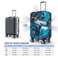 thumbnail image 4 of Kdxio Blue Iceberg Leaf Wolf Pattern Luggage Cover for Travel,Elastic and Durable,Fits 18-32 Inch,Anti-Scratch Suitcase Protector-No luggage included, 4 of 5