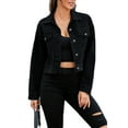 thumbnail image 3 of SKYLINEWEARS Women Denim Jacket Long Sleeve Button Down Soft Denim Ladies Blue Jean Jacket, 3 of 4