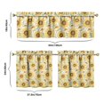 thumbnail image 6 of Kitchen Curtains 24 Inch Short - 3 Panel Set, Boho Sunflower Butterfly Floral Print, Rod Pocket Window Curtain for Rustic Farmhouse, Country Vintage Summer Decor, Easy Wash, 6 of 6