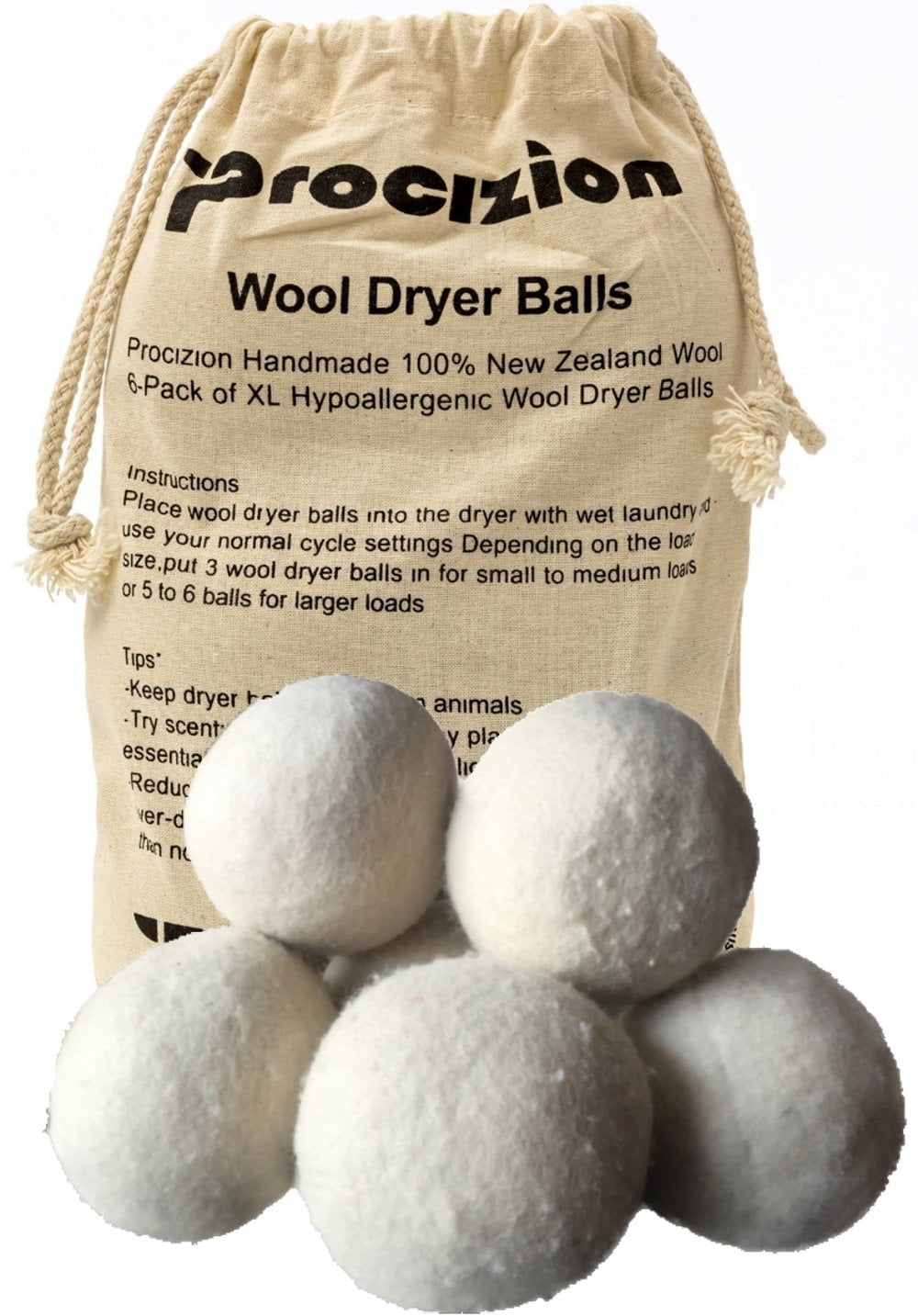 100% Premium Organic Felt Wool Dryer Balls Wool Dryer Balls DistiKem TM Xl, Handmade, 