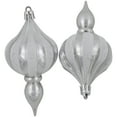 thumbnail image 4 of Northlight 8ct Silver Shatterproof Finial Christmas Ornaments, 4.75", 4 of 5