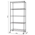 thumbnail image 4 of TRINITY Basics 5-Tier Wire Shelving Rack | 36 x 18 x 76 | Includes Wheels | NSF | Black, 4 of 5