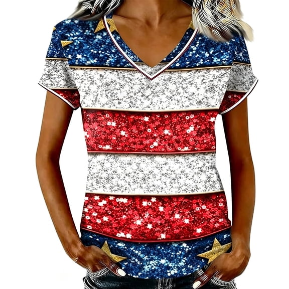 250 Anniversary Usa Shirt Women A Fashionable And Casual Printed Short Sleeved Round Neck T Shirt Top For Women