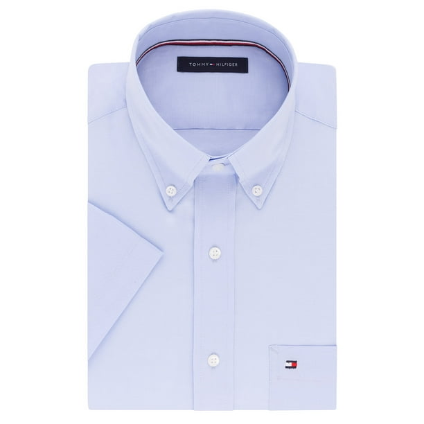 Tommy Hilfiger Men s Short Sleeve Button Down Shirt Danish Blue