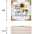thumbnail image 3 of POGLIP Sunflowers You Are My Sunshine Set of 6 Coaster for Drinks, Absorbent Ceramic Stone Coasters Cup Mat with Cork Base for Home Kitchen Room Coffee Table Bar Decor, 3 of 4