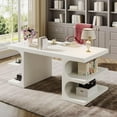 thumbnail image 1 of 62" Large Computer Desk, Executive Office Desk with Storage Shelves, 1 of 5