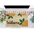 thumbnail image 2 of Kashi Home Printed Coir Fiber 18x28 Non-Slip Doormat, Durable Outdoor / Indoor Rug, Entryway, Front Door, Porch, Patio, Welcome Mat, Summer Fruit Theme, Lemon Design Decor (WELCOME LEMONS), 2 of 4