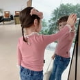 thumbnail image 6 of Baby Girl Kids Blouses Long Sleeves Solid Color Doll Collar Tops Blouse 1-7T, 6 of 6