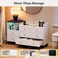 thumbnail image 6 of Dowellia Dresser, Wooden Chest of Drawer for Bedroom, 8 Drawers Dresser wth Charging Station, White, 6 of 9
