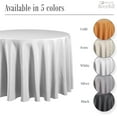 thumbnail image 3 of White Round Tablecloth | Washable Polyester | Wrinkle Resistant | 90” | Premium Table Overlay for Holidays, Weddings, Parties and More, 3 of 5