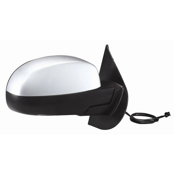 Fit System 62087G Passenger Side Mirrors, Heated Power with Convex Lens, Foldaway, Textured Black Housing with Chrome Cover