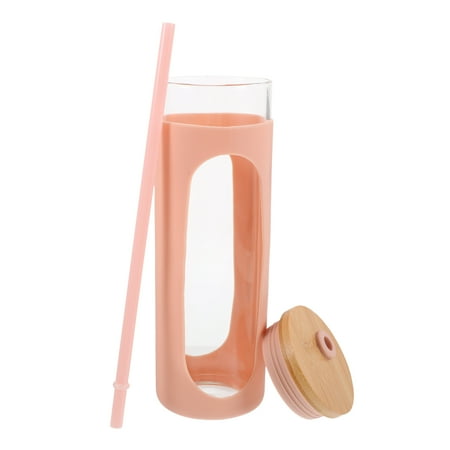 

WHAMVOX Glass Cup with Lid Drink Bottle Cups Lids and Water Iced Tea