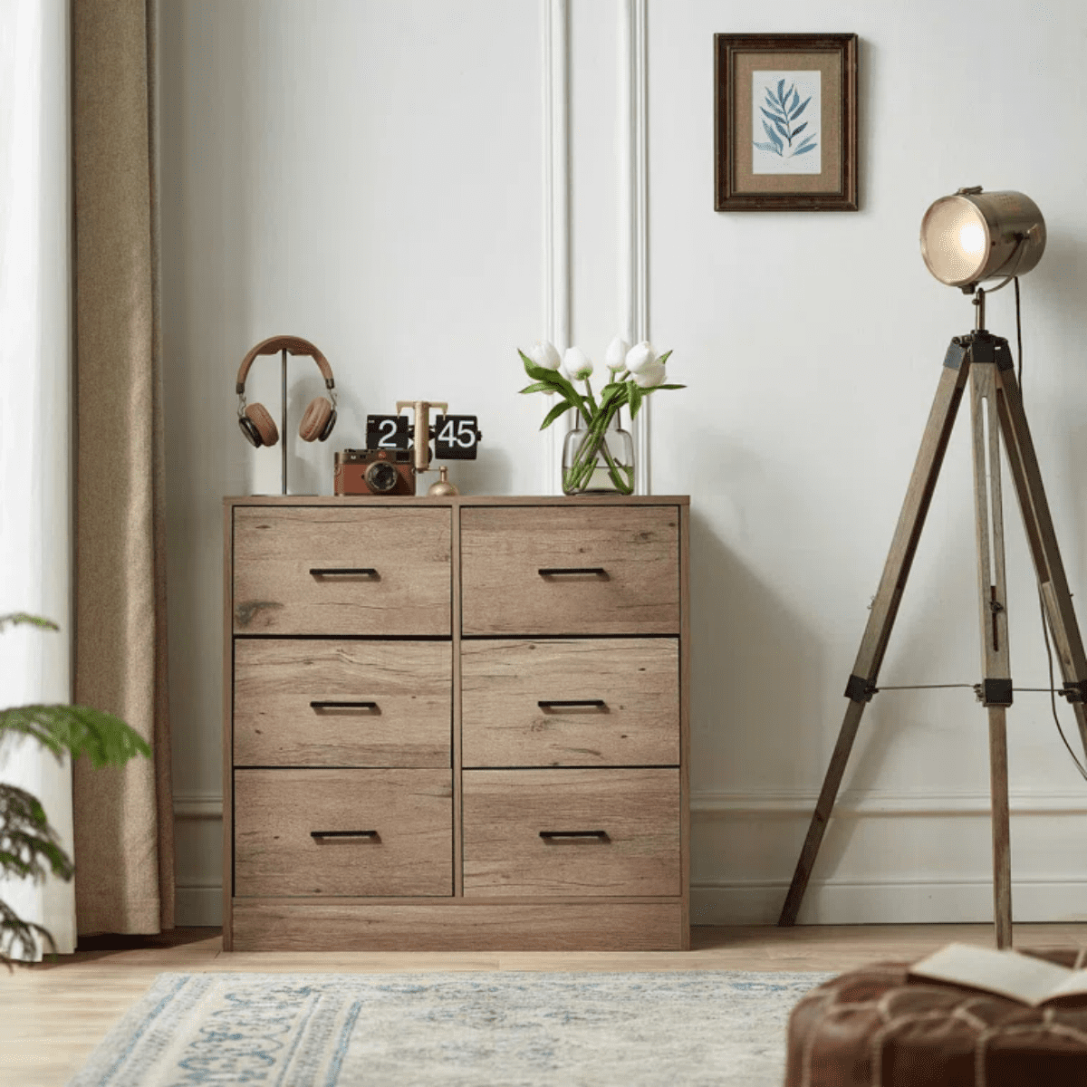 FRAPOW 6 Drawer Double Dresser for Bedroom, Horizontal Dresser