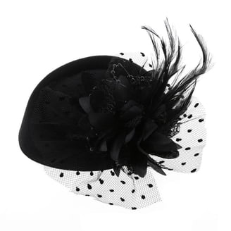 POPLIS Fascinator Hats for Women, Vintage Pillbox Cap with  display picture 2