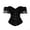 Black, variant on Womens Off Shoulder Corset Top Push Up Lace Front Bow Boned Sweetheart Neck Short Sleeve Slim Fit Bustier Top Party Tummy Control Waist Trainer