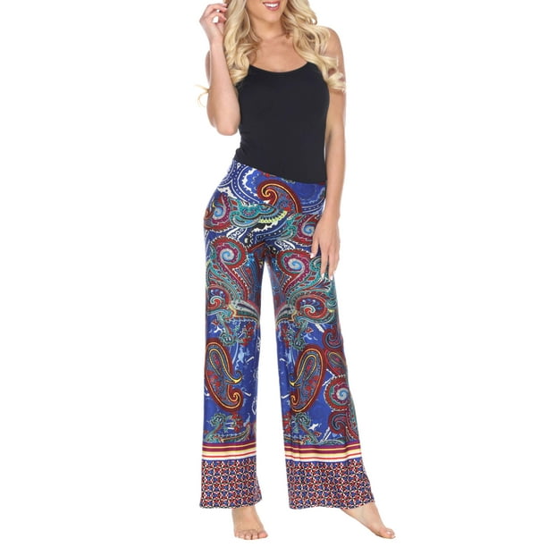 White Mark - White Mark Women's Paisley Printed Palazzo Pants - Walmart ...