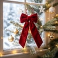 thumbnail image 3 of Wooowa Christmas Tree Shaped Fabric Bow Ornament Soft Hanging Pendant 9.84x3.94 Inch for Mantel Wreath Door and Holiday Party Home Display, 3 of 5