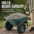 thumbnail image 6 of Best Choice Products 16" Performance Tires Dual-Wheel Wheelbarrow Cart, 500Lb Capacity, Extra Large Wheels - Green, 6 of 9
