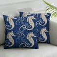 thumbnail image 2 of Nawypu  Seahorse Decorative Pillow Cover 2pcs for Couch Nautical Decor Square Cushion Case Sofa Home Decorations Dark Blue PL1032TR, 2 of 6