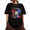 1-Black, variant on Women's Red Funny Police Car Driving Cat Graphic Short Sleeve T-Shirts Tops