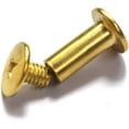 thumbnail image 3 of 50 Pcs Metal Fastening Screws Round Shank Screws Nail Posts Rivet Button Solid Belt Tack Screws for DIY Leather Decoration Bookbinding Repair Chicago Screws M5x15mm (C), 3 of 5