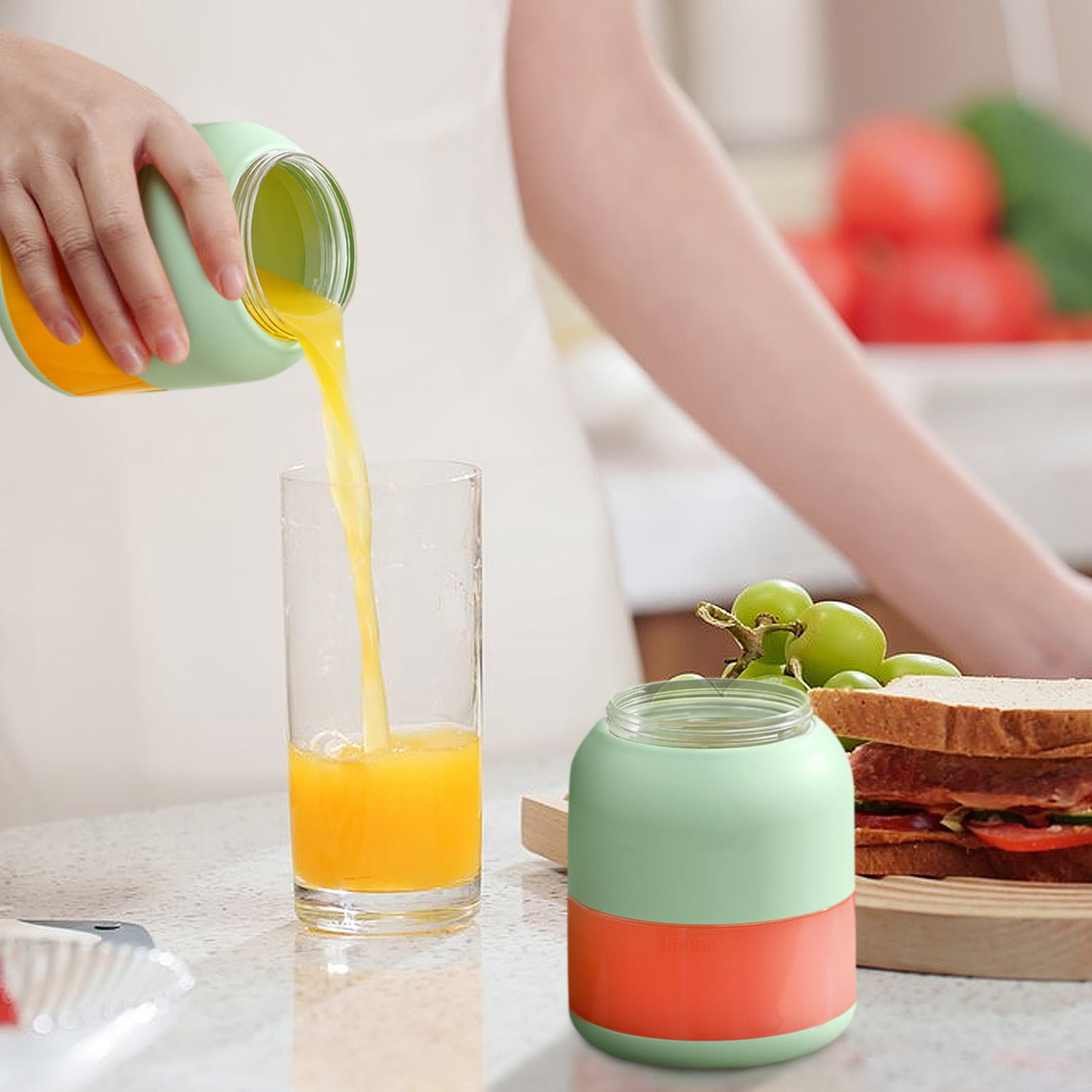 BallsFHK Portable Juicer, 16.9 Fl Oz Wireless Blending Cup, Rechargeable USB Juicer For & Smoothies, With Detachable Lid For Easy Use & Travel