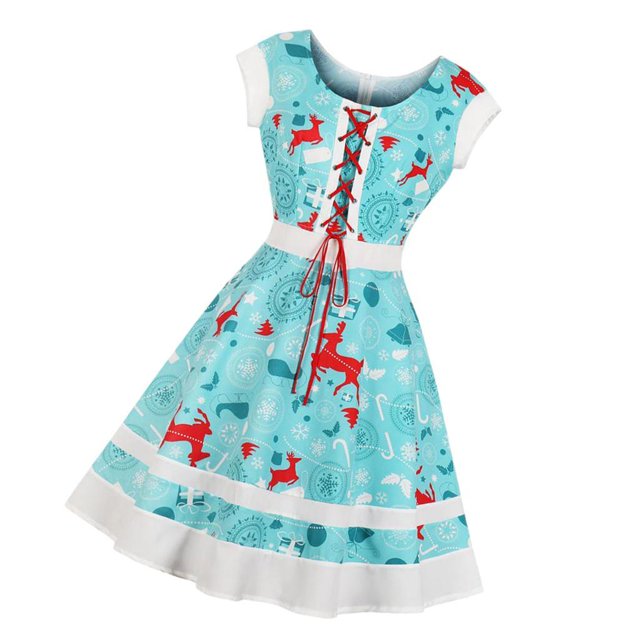 Mujer Cuello Navidad Prom utilizar Diario Ocasiones Especiales METRO Colco Vestido de Navidad para mujer