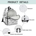 thumbnail image 4 of White Dinosaurs Skeletons Pattern Cute School Backpack Bag for School with Padded Back and Adjustable Shoulder Straps 15.25"x11.5"x5.25", 4 of 5