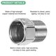 thumbnail image 2 of Uxcell 2-Pack Válvula de Retención de Latón, Rosca Macho de 1/2" a Rosca Hembra de 1/2" Válvula Antirretorno de Flujo [Plata], 2 of 6
