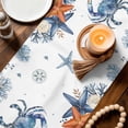 thumbnail image 3 of Crab Coastal Table Runner 72 Inches, Summer Beach Coral Starfish Ocean Bed Runner Dresser Scarves Tabletop for Indoor Outdoor Parties/Ceremony/Banquet, 16" x 72", 3 of 9