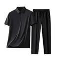 thumbnail image 7 of SOOMLON Business Casual Outfits for Men Big and Tall Short Sleeve Collared Shirts Dressy Pants with Pockets 2 Piece Sets, 7 of 7