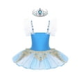 thumbnail image 2 of inhzoy Kids Girls Kids Girls Swan Lake Ballet Dance Dress with Headwear Princess Tutu Dress Type B Sky Blue 3-4, 2 of 8