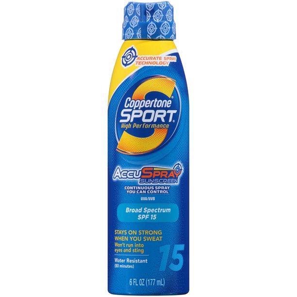 Coppertone Sport AccuSpray Sunscreen Spray SPF 15, 6 Fl Oz Walmart