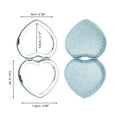 thumbnail image 2 of Unique Bargains 1 Pc Women Portable Heart Shaped Makeup Mirror for Travel Vacation Lake Blue Aluminum Mirror PU Leather, 2 of 3