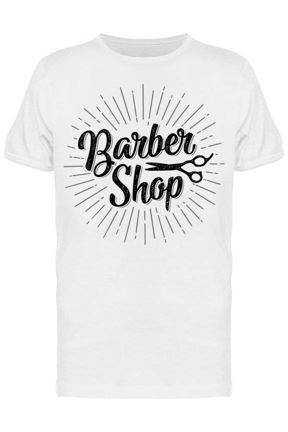 Barbershop  And Scissor T-Shirt Men -Image by Shutterstock, Male XX-Large