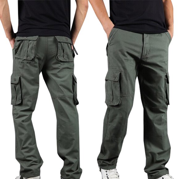 Lenago Plus Size Black Cargo Pants Men's Spring And Autumn Hip-hop Design Sports Fitness Loose Trousers Slim-Fit Stretch Cargo Pants on Clearance
