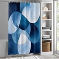 thumbnail image 3 of Blue White Fabric Shower Curtain Gradient Style Washable Shower Curtains for Bathroom, Waterproof Bath Curtain with Hooks Home Decor 72x72in, 3 of 8