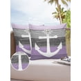 thumbnail image 6 of Pack of 2 Outdoor Pillow Covers, Purple and Grey Wood Grain Anchor Waterproof Square Throw Pillowcase Cushion Decorative Pillow Covers for Couch Patio Tent, 24x24 in, 6 of 6