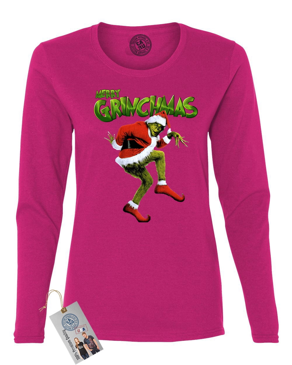 Custom Apparel R Us - Merry Grinchmas Grinch Christmas Womens Long Sleeve Shirt - Walmart.com