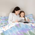 thumbnail image 4 of Homewish Blue Purple Gradient Full Size Comforter Sets,Classic Contemporary Bedding Comforter Set,Colorful Stars Reversible,3 Pieces,1 Comforter and 2 Pillowcases, 4 of 7