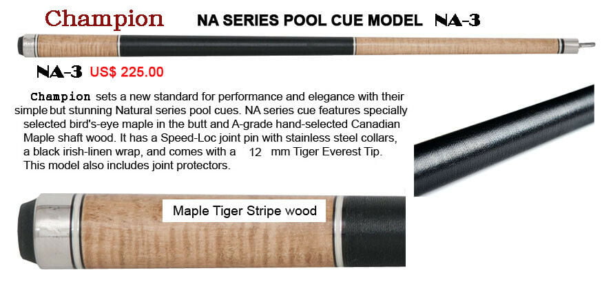 Uni-loc Joint Champion Inlaid Custom Billiard NA Pool Cue Stick Hybrid Shaft 