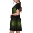 thumbnail image 2 of Disketp Mandala With Marijuana Leaf para Vestido de Manga Corta para Mujeres, Vestidos de Verano para Mujeres, Casual y Holgado para la Playa, 2 of 6