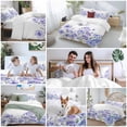 thumbnail image 6 of Blue Spring Floral Bedding 3 Piece Duvet Cover Set California King, Summer Botanical Watercolor Flower Soft Microfiber Comforter Cover with Zipper Closure & Pillowcases, FadeResistant Quilt Cover, 6 of 9